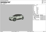 White Car 2708 Embroidery File 6 sizes