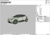 White Car 2708 Embroidery File 6 sizes