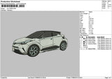 White Car 2708 Embroidery File 6 sizes