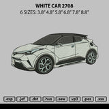 White Car 2708 Embroidery File 6 sizes