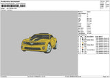 Yellow Car 2708 Embroidery File 6 sizes