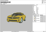 Yellow Car 2708 Embroidery File 6 sizes