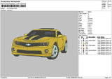 Yellow Car 2708 Embroidery File 6 sizes
