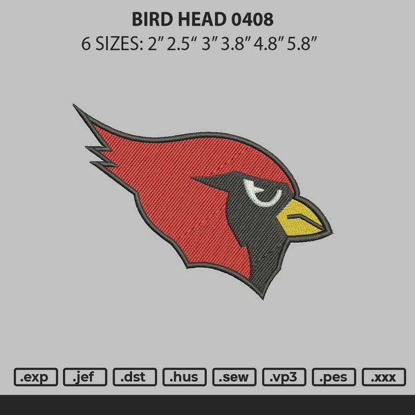 Bird Head 0408 Embroidery File 6 sizes