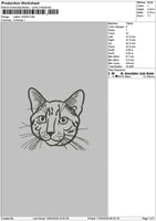 Cat Outline 1304 Embroidery File 6 sizes