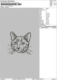 Cat Outline 1304 Embroidery File 6 sizes