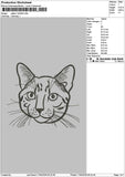 Cat Outline 1304 Embroidery File 6 sizes