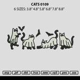 Cats 0109 Embroidery File 6 sizes