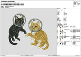 Cats Helmet Embroidery File 6 sizes