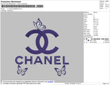 CC Chanel Butterflies Embroidery File 4 size
