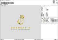 Celebrate Text Embroidery File 6 sizes
