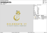 Celebrate Text Embroidery File 6 sizes