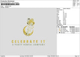 Celebrate Text Embroidery File 6 sizes
