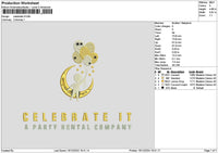 Celebrate Text Embroidery File 6 sizes