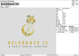 Celebrate Text Embroidery File 6 sizes