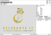 Celebrate Text Embroidery File 6 sizes