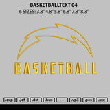 Basketballtext 04 Embroidery FIle 6 sizes