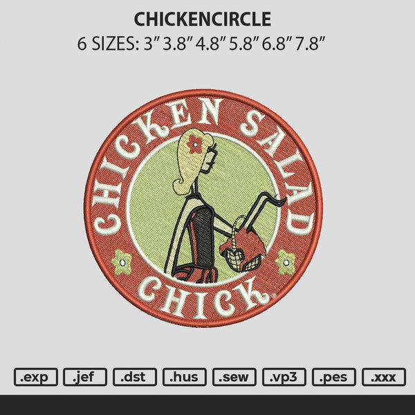 Chickencircle Embroidery File 6 sizes