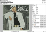Chris Brown Embroidery File 5 sizes