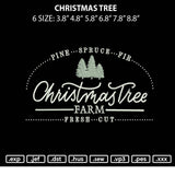 Christmas Tree Embroidery File 6 sizes