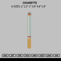 Cigarette Embroidery File 6 sizes