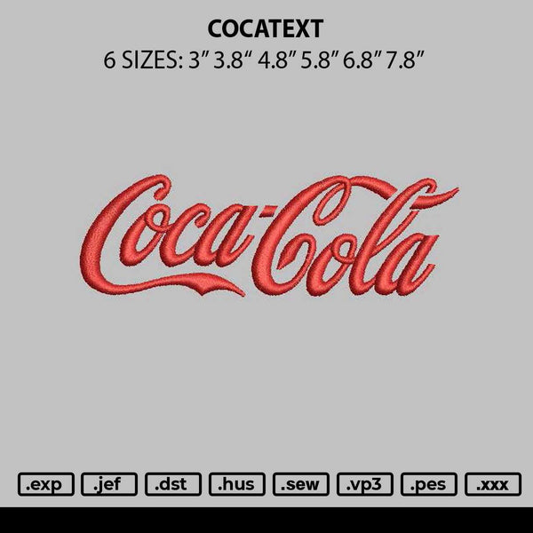 Cocatext Embroidery File 6 sizes