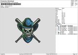 Cowboys Skull 2407 Embroidery File 6 sizes