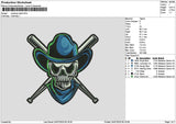 Cowboys Skull 2407 Embroidery File 6 sizes