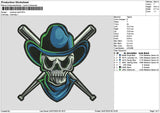 Cowboys Skull 2407 Embroidery File 6 sizes