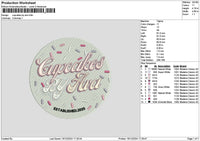 Cupcakescircle 04 Embroidery File 6 sizes