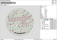 Cupcakescircle 04 Embroidery File 6 sizes