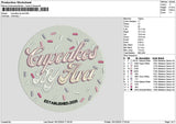 Cupcakescircle 04 Embroidery File 6 sizes