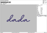 Dadatext 03 Embroidery File 6 sizes