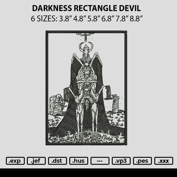 Darkness Rectangle Devil Embroidery File 6 sizes
