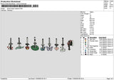 Swords 1103 Embroidery File 6 sizes