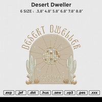 Desert dweller  Embroidery File 6 size