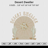 Desert dweller  Embroidery File 6 size
