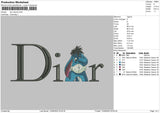 D Eeyore Embroidery File 5 sizes