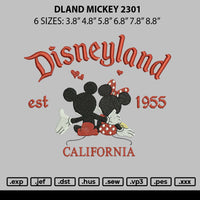 Dland Mickey 2301 Embroidery File 6 sizes