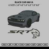 Black Car 0801 Embroidery File 6 sizes