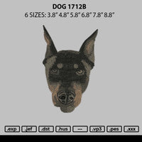 Dog 1712b Embroidery File 6 sizes