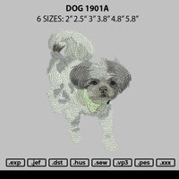 Dog 1901a Embroidery File 6 sizes