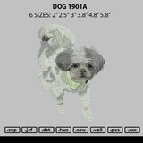 Dog 1901a Embroidery File 6 sizes