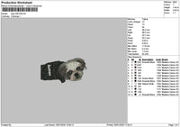 Dog 1901b Embroidery File 6 sizes