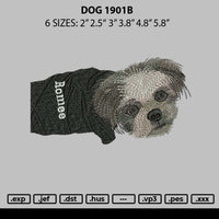 Dog 1901b Embroidery File 6 sizes
