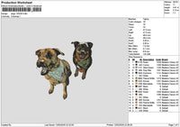 Dogs 1202c Embroidery File 6 sizes