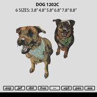 Dogs 1202c Embroidery File 6 sizes