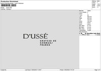 Dussetext Embroidery File 6 sizes
