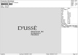 Dussetext Embroidery File 6 sizes