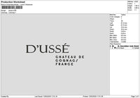 Dussetext Embroidery File 6 sizes